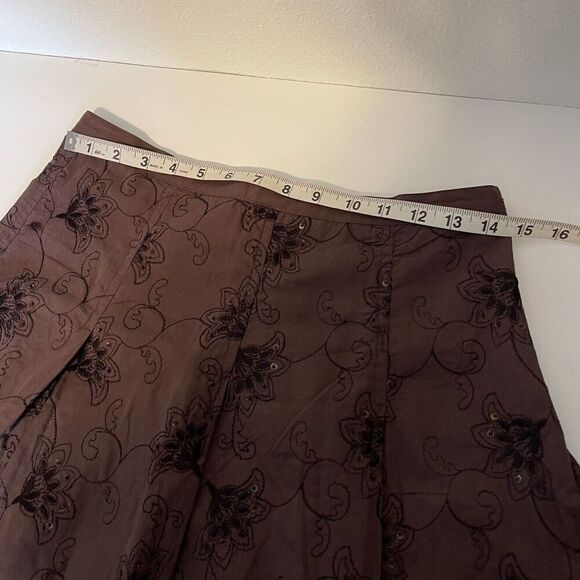 Vintage Dolled Up Brown Embroidered Mini Skirt Size Small - Picture 8 of 8